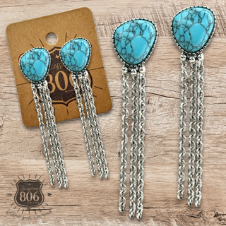 Western chain fringe earring