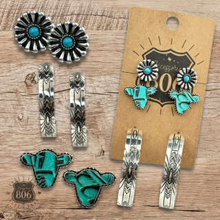 Western hoop earring set