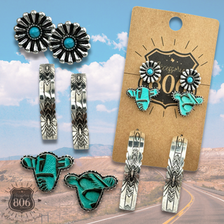 Western hoop earring set