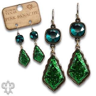 Glitter diamond teardrop earring with crystals from Swarovski®  - LC