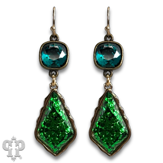 Glitter diamond teardrop earring with crystals from Swarovski®  - LC