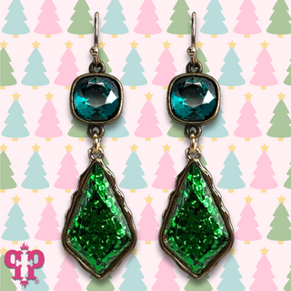 Glitter diamond teardrop earring with crystals from Swarovski®  - LC