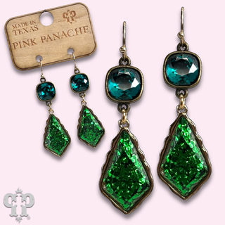 Glitter diamond teardrop earring with crystals from Swarovski®  - LC