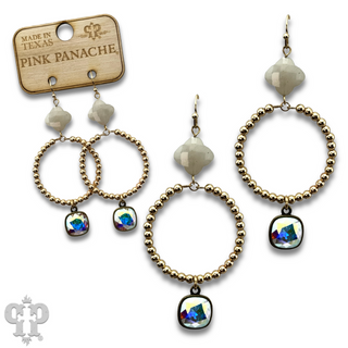 Clover bead earring with Austrian crystal