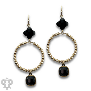 Clover bead earring with Austrian crystal