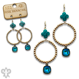 Clover bead earring with Austrian crystal