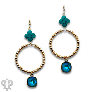 Clover bead earring with Austrian crystal