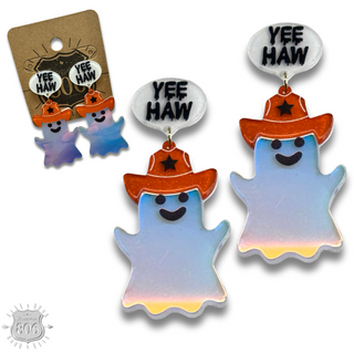 Halloween cowboy ghost earring