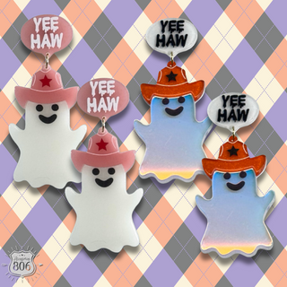 Halloween cowboy ghost earring
