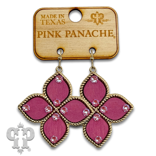 Four point clover cross earring with Austrian crystals