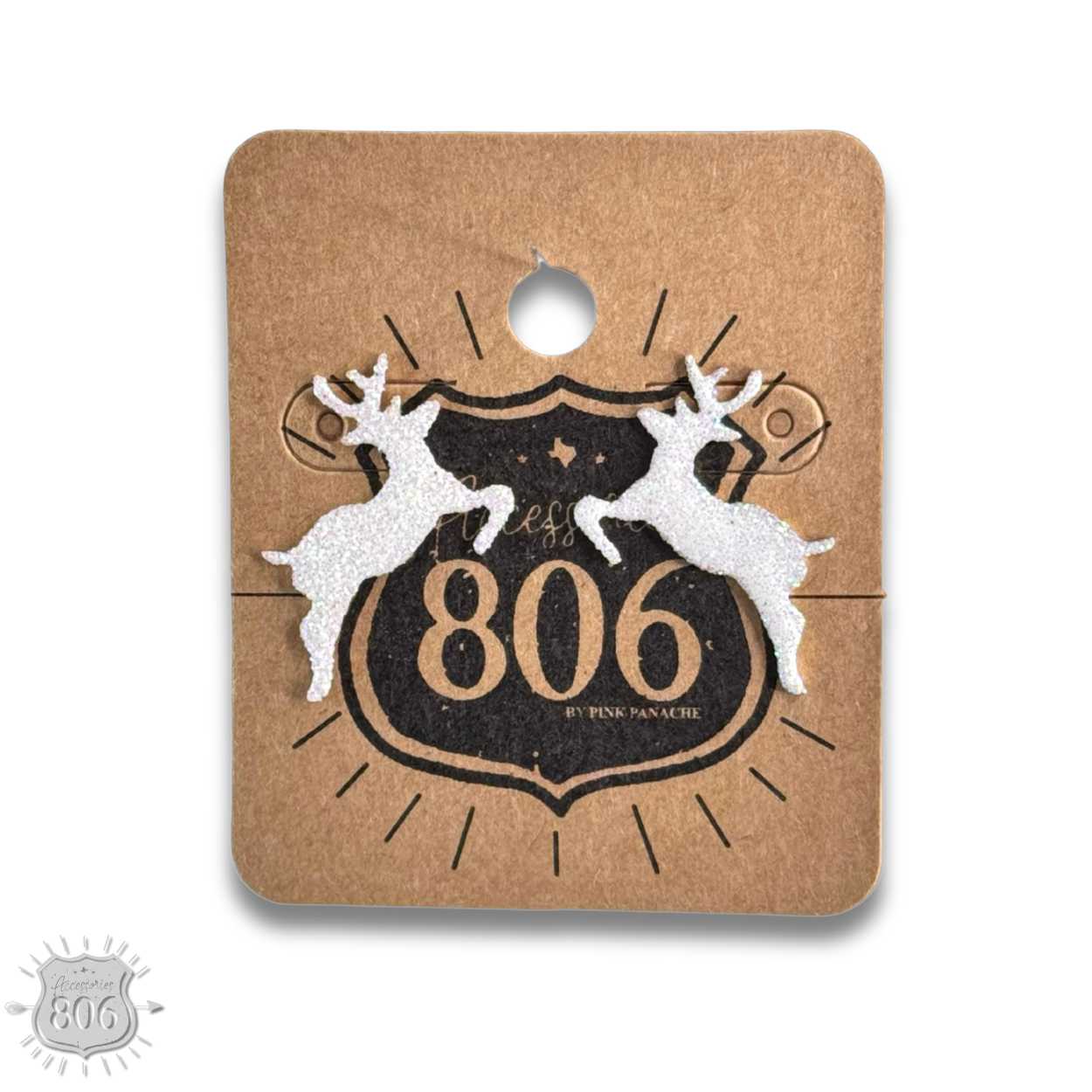 Glitter reindeer post earring, last call