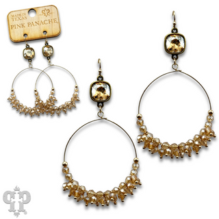 Faceted bead circle earring with Austrian crystal
