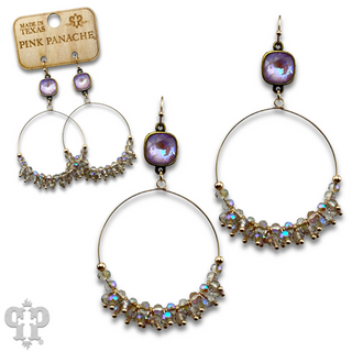 Faceted bead circle earring with Austrian crystal