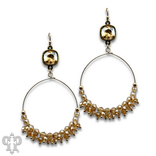 Faceted bead circle earring with Austrian crystal