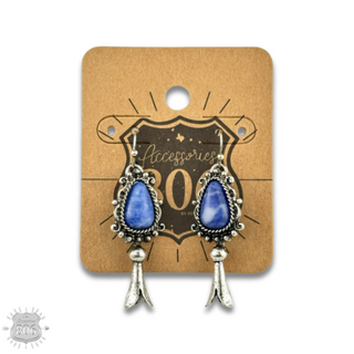 Stone inlay squash blossom earring