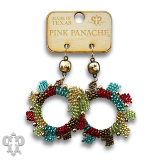Colorful seed bead circle earring with crystals from Swarovski®