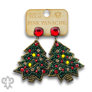 Beaded Christmas tree earring