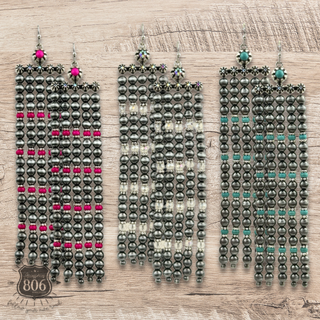 Western burnished pearl bead chandelier earring