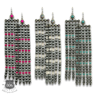 Western burnished pearl bead chandelier earring