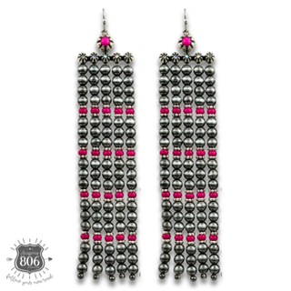 Western burnished pearl bead chandelier earring