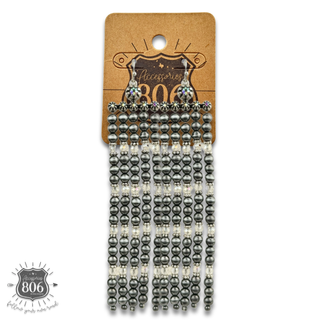 Western burnished pearl bead chandelier earring
