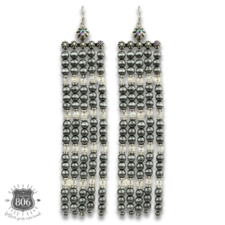 Western burnished pearl bead chandelier earring