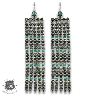 Western burnished pearl bead chandelier earring