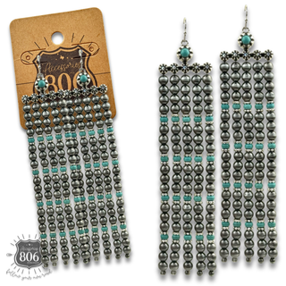 Western burnished pearl bead chandelier earring