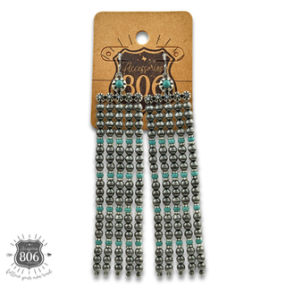 Western burnished pearl bead chandelier earring