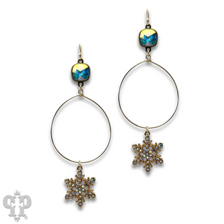Rhinestone snowflake earring with Austrian crystal