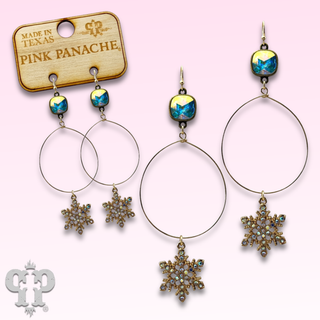 Rhinestone snowflake earring with Austrian crystal