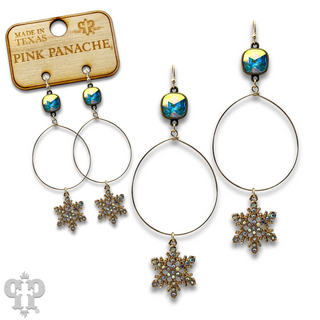 Rhinestone snowflake earring with Austrian crystal