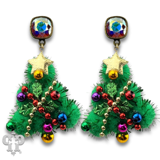 Decorated Christmas tree earring with crystals from Swarovski®