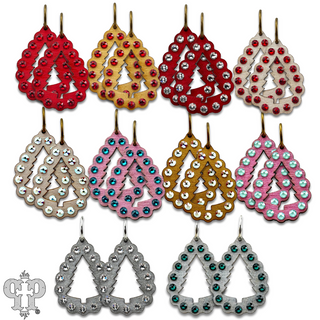 Christmas tree cutout earring with Austrian crystals