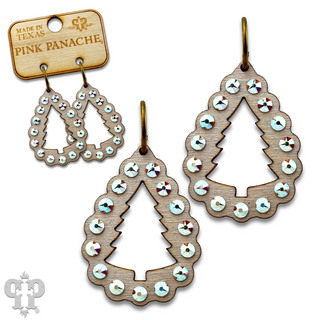 Christmas tree cutout earring with Austrian crystals