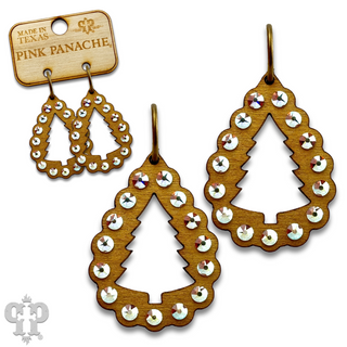 Christmas tree cutout earring with Austrian crystals