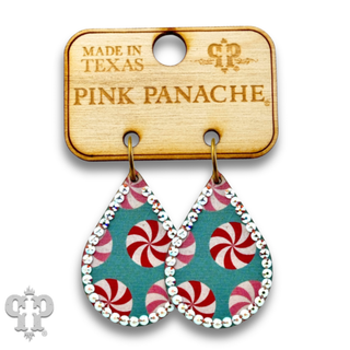 Christmas print teardrop earring with crystals from Swarovski®