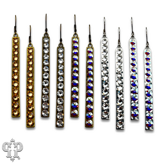Sleek bar earring with Austrian crystals
