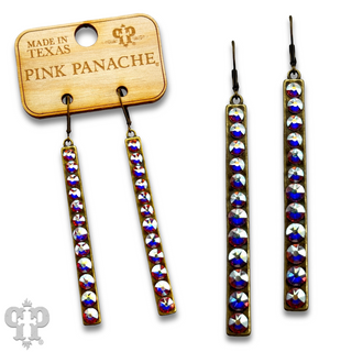 Sleek bar earring with Austrian crystals