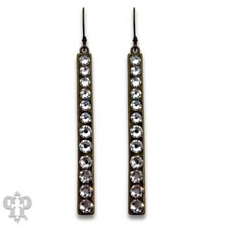 Sleek bar earring with Austrian crystals