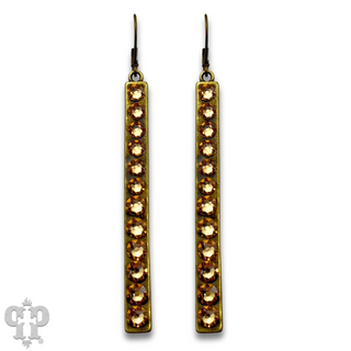 Sleek bar earring with Austrian crystals