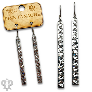 Sleek bar earring with Austrian crystals