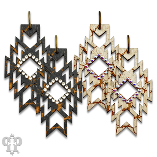 Aztec earring with Austrian crystals