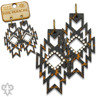 Aztec earring with Austrian crystals