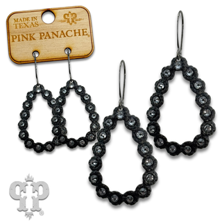 Mini open teardrop earring with rhinestone or pearl accents