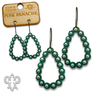 Mini open teardrop earring with rhinestone or pearl accents