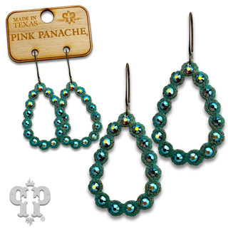 Mini open teardrop earring with rhinestone or pearl accents