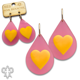 Layered heart teardrop earring