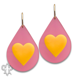 Layered heart teardrop earring