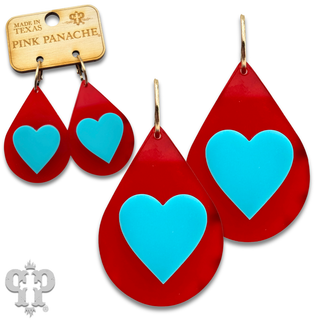 Layered heart teardrop earring
